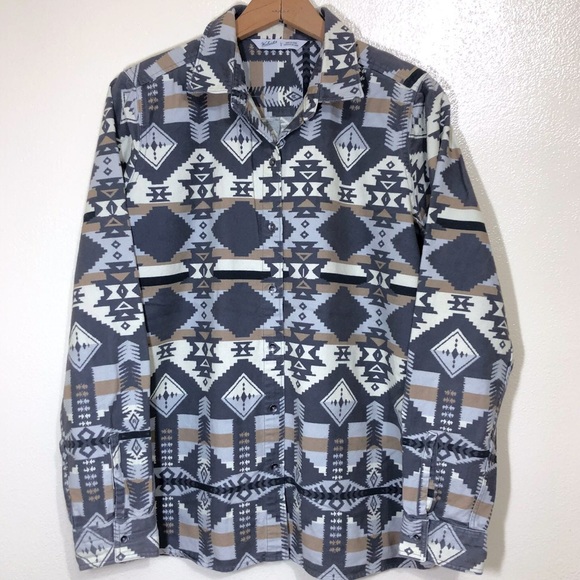 Woolrich Tops - Woolrich Aztec Print Cotton Flannel Button Down